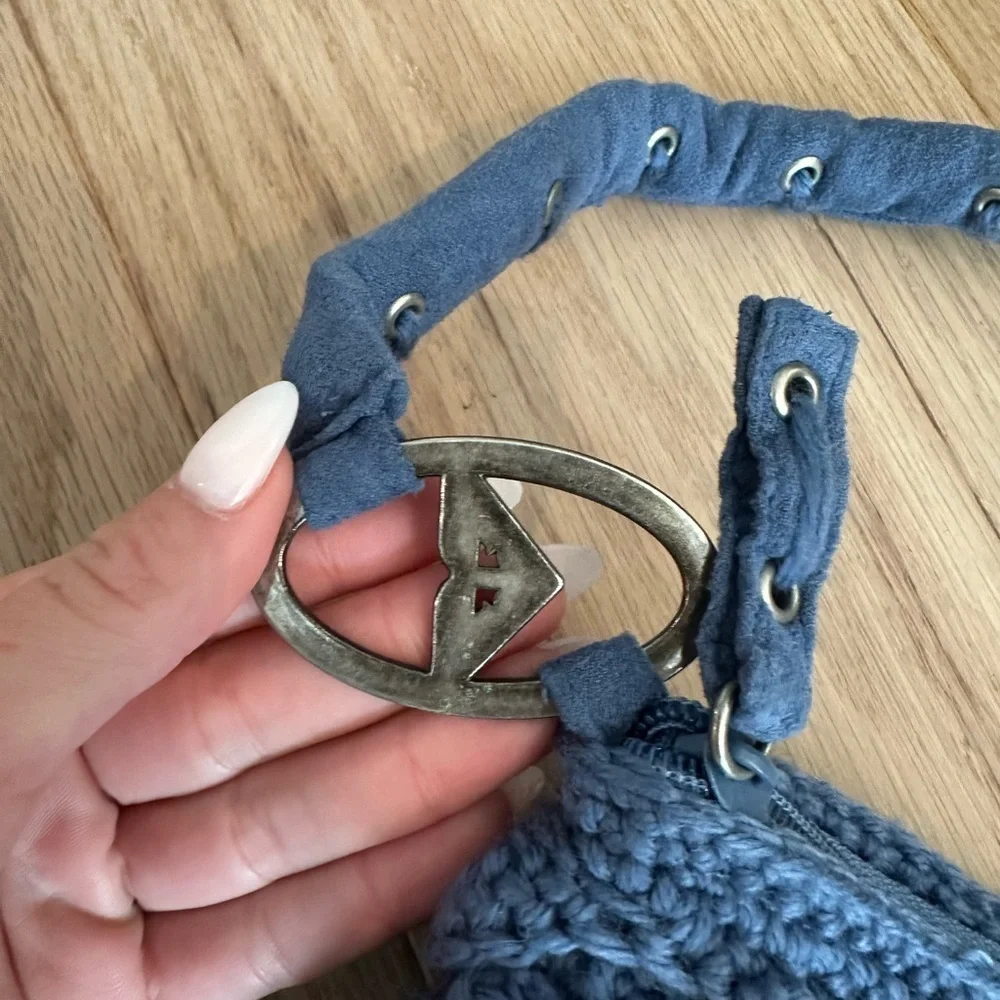 Blue Crochet Women Bag